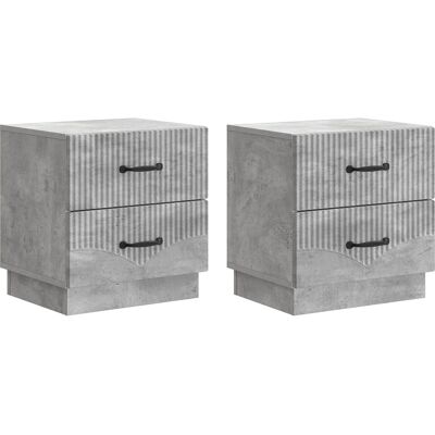 MAISON EXCLUSIVE - Armadio Da Notte 2 Pcs Grigio Cemento 43 X 34,5 X 44,5 Cm MAISON EXCLUSIVE - Armadio Da Notte 2 Pcs Grigio Cemento 43 X 34,5 X 44,5 Cm