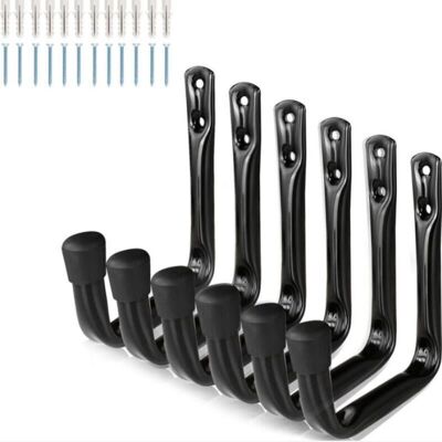 OEM Set Di 6 Ganci A J Resistenti Per Riporre Oggetti In Garage, Staffe A Muro In Acciaio -crezuo OEM Set Di 6 Ganci A J Resistenti Per Riporre Oggetti In Garage, Staffe A Muro In Acciaio -crezuo