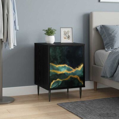 VIDAXL Armadio Da Notte Wijhe 2 Pz Rovere Nero 36 X 33 X 51 Cm VIDAXL Armadio Da Notte Wijhe 2 Pz Rovere Nero 36 X 33 X 51 Cm