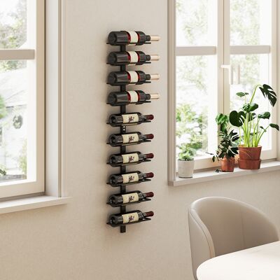 PZCC Portabottiglie Da Parete In Acciaio Per 10 Bottiglie, Per Cucina, Bar, Sala Da Pranzo, Cantina, Nero PZCC Portabottiglie Da Parete In Acciaio Per 10 Bottiglie, Per Cucina, Bar, Sala Da Pranzo, Cantina, Nero