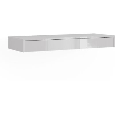 Vicco Libreria Da Parete Sherry, Bianco Lucido, 100 X 12 Cm Con Cassetto, Vicco Libreria Da Parete Sherry, Bianco Lucido, 100 X 12 Cm Con Cassetto,