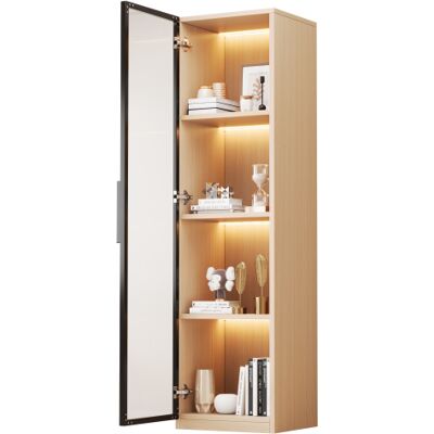 SANS MARQUE Zqoyn Vetrina Con Anta In Vetro – 40×40×165 Cm, Mobile Alto E Stretto In Mdf Effetto Rovere, Con Vetro Temperato, Illuminazione A Led E Cerniere Con Chiusura Ammortizzata. SANS MARQUE Zqoyn Vetrina Con Anta In Vetro – 40×40×165 Cm, Mobile Alto E Stretto In Mdf Effetto Rovere, Con Vetro Temperato, Illuminazione A Led E Cerniere Con Chiusura Ammortizzata.
