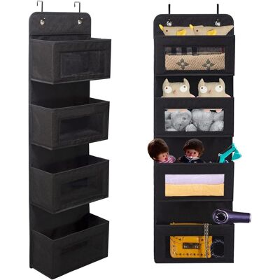 TIGREZY Mensole Portaoggetti Da Appendere Alla Porta Con 4 Ampie Tasche Per Armadio E Cameretta Del Bambino (nere) TIGREZY Mensole Portaoggetti Da Appendere Alla Porta Con 4 Ampie Tasche Per Armadio E Cameretta Del Bambino (nere)