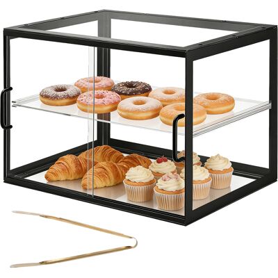 MOPHORN Vetrina Per Pasticceria A 2 Ripiani Da Banco, Espositore In Acrilico Per Panetteria, Contenitore Per Pane, Torte, Biscotti E Dolci Con Anta Scorrevole, 550 X 385 X 390 Mm Per Bar E Cucina MOPHORN Vetrina Per Pasticceria A 2 Ripiani Da Banco, Espositore In Acrilico Per Panetteria, Contenitore Per Pane, Torte, Biscotti E Dolci Con Anta Scorrevole, 550 X 385 X 390 Mm Per Bar E Cucina