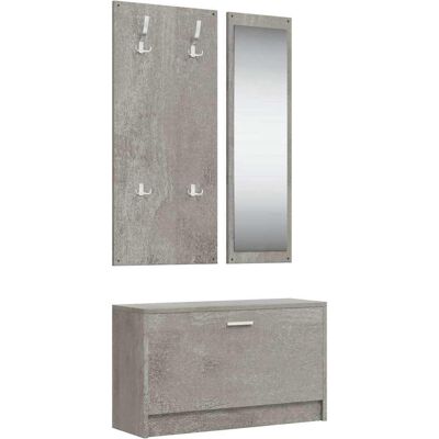 MAISON EXCLUSIVE - Set Scarpiere 3 In 1 Grigio Cemento In Legno Multistrato MAISON EXCLUSIVE - Set Scarpiere 3 In 1 Grigio Cemento In Legno Multistrato