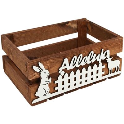 OEM Scatola Pasquale Marrone "hallelujah" Con Coniglietto E Agnello, 30x20x12 Cm OEM Scatola Pasquale Marrone "hallelujah" Con Coniglietto E Agnello, 30x20x12 Cm