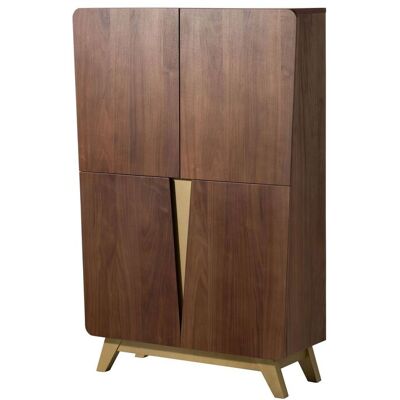 Massivmoebel24 Credenza Impillacciatura Noce Vera Marrone Laccato 100x40x145 Cm Montato Parzialmente Butterfly 105 Massivmoebel24 Credenza Impillacciatura Noce Vera Marrone Laccato 100x40x145 Cm Montato Parzialmente Butterfly 105