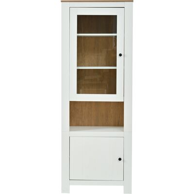 STILVORA Vetrina Con 2 Ante, 6 Vani, Ripiani Regolabili E Led Per Soggiorno, In Pannelli Di Particelle, 70×40×188 Cm, Bianco STILVORA Vetrina Con 2 Ante, 6 Vani, Ripiani Regolabili E Led Per Soggiorno, In Pannelli Di Particelle, 70×40×188 Cm, Bianco