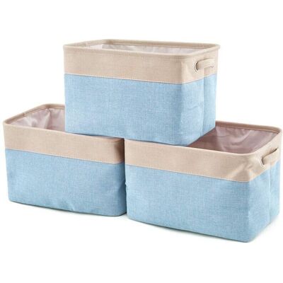 LIIYIELA Cesto Portaoggetti Pieghevole In Tela Con Manici - Set Da 3 LIIYIELA Cesto Portaoggetti Pieghevole In Tela Con Manici - Set Da 3
