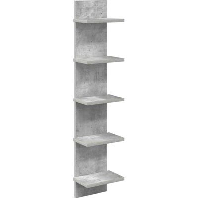 VIDAXL Scaffale Da Parete Grigio Cemento 22 X 15 X 100 Cm VIDAXL Scaffale Da Parete Grigio Cemento 22 X 15 X 100 Cm