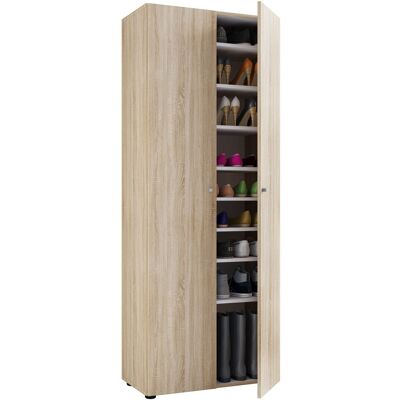 EBUY24 Armadio Scarpa In Legno Vcm Dimensioni: L. 70 X A. 178 X T. 40 Cm Armadio Multiuso 9 Scomparti - Vandol (sonoma Rovere (sägerau)) EBUY24 Armadio Scarpa In Legno Vcm Dimensioni: L. 70 X A. 178 X T. 40 Cm Armadio Multiuso 9 Scomparti - Vandol (sonoma Rovere (sägerau))