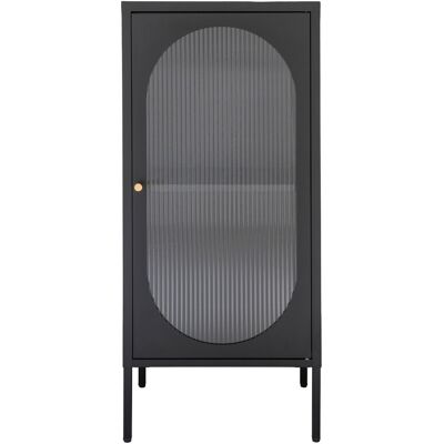 KENDRA HOME Adelaide Vetrina In Acciaio Nero Con Porta In Vetro Rigato KENDRA HOME Adelaide Vetrina In Acciaio Nero Con Porta In Vetro Rigato