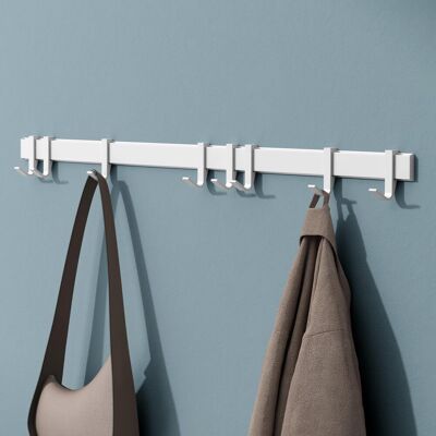 MAI & MAI Appendiabiti Da Parete Con 8 Ganci Scorrevoli, Attaccapanni Da Muro In Alluminio Appendiabiti 80 Cm Per Cameretta, Ingresso, Cucina, Bianco Opaco, Stalo-12 MAI & MAI Appendiabiti Da Parete Con 8 Ganci Scorrevoli, Attaccapanni Da Muro In Alluminio Appendiabiti 80 Cm Per Cameretta, Ingresso, Cucina, Bianco Opaco, Stalo-12