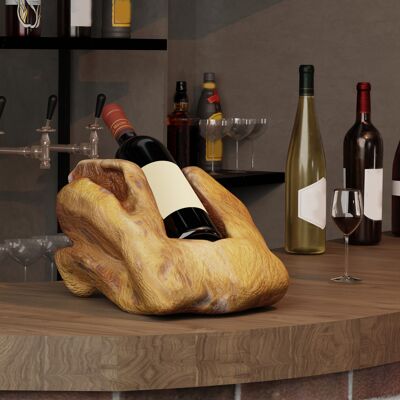 KELLANY Portabottiglie Vintage In Legno Massello Per Bar, Soggiorno E Cucina. Legno Naturale, Forma Irregolare, Portabottiglie A Scomparto Singolo. KELLANY Portabottiglie Vintage In Legno Massello Per Bar, Soggiorno E Cucina. Legno Naturale, Forma Irregolare, Portabottiglie A Scomparto Singolo.