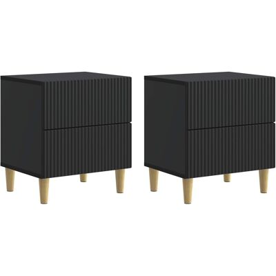 VIDAXL Armadio Da Notte Con Cassetto 2 Pcs Nero 43 X 34,5 X 48 Cm VIDAXL Armadio Da Notte Con Cassetto 2 Pcs Nero 43 X 34,5 X 48 Cm