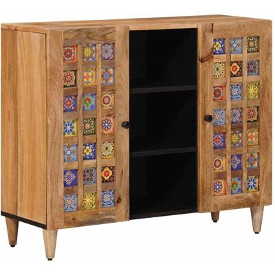 VIDAXL Credenza Naturale 90 X 33 X 75 Cm Legno Di Mango Massello VIDAXL Credenza Naturale 90 X 33 X 75 Cm Legno Di Mango Massello