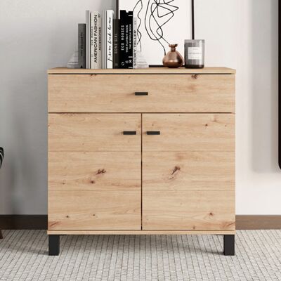 DMORA Credenza Pisac, Madia Un Cassetto, 2 Ripiani, Apertura Battente, Scorrevole, 77x35x78h Cm Marrone Rovere Nodi DMORA Credenza Pisac, Madia Un Cassetto, 2 Ripiani, Apertura Battente, Scorrevole, 77x35x78h Cm Marrone Rovere Nodi