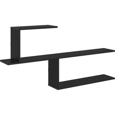 VIDAXL Scaffale Da Parete Rovere Nero 122 X 18 X 60 Cm VIDAXL Scaffale Da Parete Rovere Nero 122 X 18 X 60 Cm