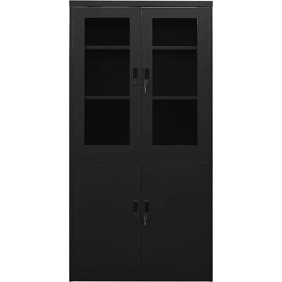MAISON EXCLUSIVE - Armadio Per Ufficio Nero 90x40x180 Cm In Acciaio MAISON EXCLUSIVE - Armadio Per Ufficio Nero 90x40x180 Cm In Acciaio