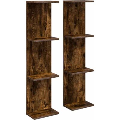 VIDAXL Scaffale Da Parete 2 Pz Rovere Fumo 25 X 15 X 100 Cm VIDAXL Scaffale Da Parete 2 Pz Rovere Fumo 25 X 15 X 100 Cm