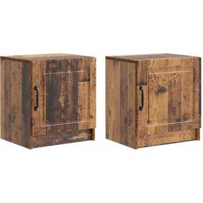 VIDAXL Armadio Da Notte 2 Pcs Legno Antico 43 X 34,5 X 47 Cm VIDAXL Armadio Da Notte 2 Pcs Legno Antico 43 X 34,5 X 47 Cm