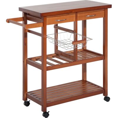 TORMATOR Carrello Portata Da Cucina In Legno Con Portabottiglie, Cestello, 2 Ripiani, 2 Cassetti, Legno Di Pino, Resistente, Agevole, Versatile, 84.5x37.2x85cm TORMATOR Carrello Portata Da Cucina In Legno Con Portabottiglie, Cestello, 2 Ripiani, 2 Cassetti, Legno Di Pino, Resistente, Agevole, Versatile, 84.5x37.2x85cm