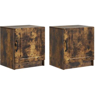 VIDAXL Armadio Da Notte 2 Pcs Rovere Fumo 43 X 34,5 X 47 Cm VIDAXL Armadio Da Notte 2 Pcs Rovere Fumo 43 X 34,5 X 47 Cm