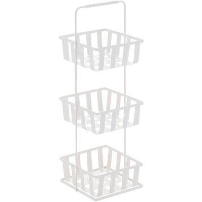 TENDANCE Scaffale Quadrato In Metallo, 3 Livelli - Avorio - TENDANCE Scaffale Quadrato In Metallo, 3 Livelli - Avorio -