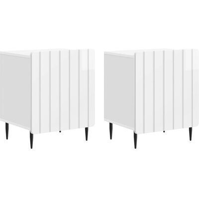 VIDAXL Armadio Da Notte 2 Pz Bianco Lucido 43 X 34,5 X 52 Cm VIDAXL Armadio Da Notte 2 Pz Bianco Lucido 43 X 34,5 X 52 Cm