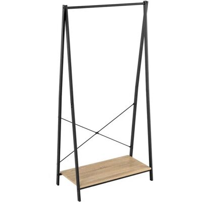 BAKAJI Stand Appendiabiti Per Camera Da Letto In Legno Mdf E Metallo Nero 80x40x160cm BAKAJI Stand Appendiabiti Per Camera Da Letto In Legno Mdf E Metallo Nero 80x40x160cm
