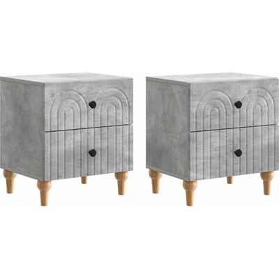 VIDAXL Armadio Da Notte 2 Pz Grigio Cemento 43 X 34,5 X 48 Cm VIDAXL Armadio Da Notte 2 Pz Grigio Cemento 43 X 34,5 X 48 Cm