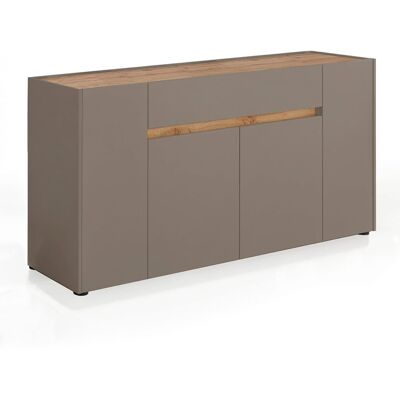 ARREDITALY Credenza Moderna Madia In Melaminico Con 4 Ante E 1 Cassetto Mobile Contenitore Sala Da Pranzo Soggiorno Design Senza Maniglie Elegante Capiente 170 X 85 X 40 Cm Beige - Colore: Congo E Rovere ARREDITALY Credenza Moderna Madia In Melaminico Con 4 Ante E 1 Cassetto Mobile Contenitore Sala Da Pranzo Soggiorno Design Senza Maniglie Elegante Capiente 170 X 85 X 40 Cm Beige - Colore: Congo E Rovere