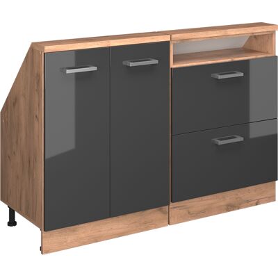 Vicco Mobile Cucina Sottotetto R-line, Antracite Lucido/oro Power Oak, 120 Cm Set Di 2, Vicco Mobile Cucina Sottotetto R-line, Antracite Lucido/oro Power Oak, 120 Cm Set Di 2,