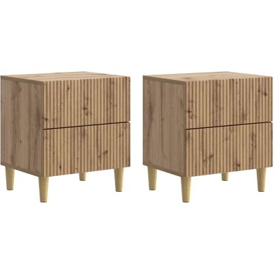 VIDAXL Armadio Da Notte 2 Pcs Rovere Artigianale 43 X 34,5 X 48 VIDAXL Armadio Da Notte 2 Pcs Rovere Artigianale 43 X 34,5 X 48