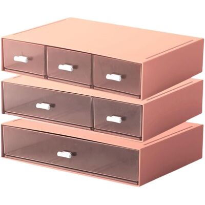 OEM Organizzatore Da Ufficio A Tre Livelli Con 6 Cassetti, Un Organizer Per Il Trucco, Scatole Portaoggetti Impilabili E Cassetti In Plastica Per Riporre Articoli Di Cancelleria E Cosmetici (rosa). OEM Organizzatore Da Ufficio A Tre Livelli Con 6 Cassetti, Un Organizer Per Il Trucco, Scatole Portaoggetti Impilabili E Cassetti In Plastica Per Riporre Articoli Di Cancelleria E Cosmetici (rosa).
