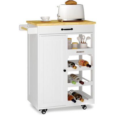 BEALIFE Carrello Da Cucina 74,5 X 90,5 X 40 Cm Con 1 Cassetto 1 Anta Portasciugamani Ganci Laterali Ripiani Regolabili Per Sale Da Pranzo Bianco BEALIFE Carrello Da Cucina 74,5 X 90,5 X 40 Cm Con 1 Cassetto 1 Anta Portasciugamani Ganci Laterali Ripiani Regolabili Per Sale Da Pranzo Bianco