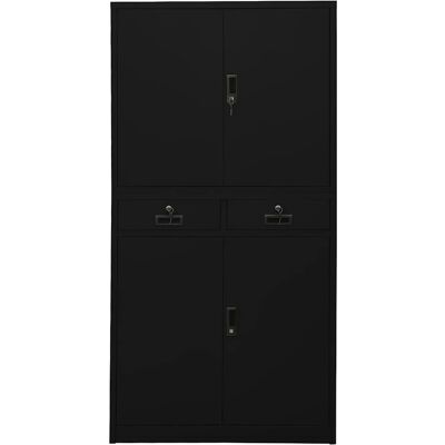 MAISON EXCLUSIVE - Armadio Per Ufficio Nero 90x40x180 Cm In Acciaio MAISON EXCLUSIVE - Armadio Per Ufficio Nero 90x40x180 Cm In Acciaio