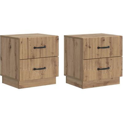VIDAXL Armadio Da Notte 2 Pcs Rovere Artigianale 43 X 34,5 X 44,5 VIDAXL Armadio Da Notte 2 Pcs Rovere Artigianale 43 X 34,5 X 44,5