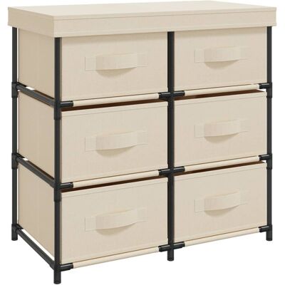 MAISON EXCLUSIVE - Armadietto Con 6 Cassetti 55x29x55 Cm Crema In Acciaio MAISON EXCLUSIVE - Armadietto Con 6 Cassetti 55x29x55 Cm Crema In Acciaio