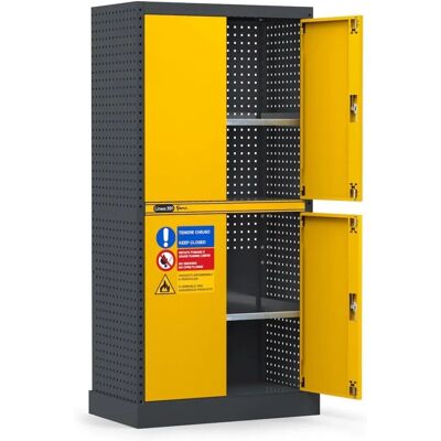 OEM Armadio Per Infiammabili Fami "linea 391" Con Vasca Stagna Esterna In Lamiera Giallo 94,4x54x190 Cm OEM Armadio Per Infiammabili Fami "linea 391" Con Vasca Stagna Esterna In Lamiera Giallo 94,4x54x190 Cm