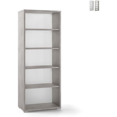 Libreria moderna in legno cemento Sarmog - 4 ripiani - 182cm alta Libreria moderna in legno cemento Sarmog - 4 ripiani - 182cm alta