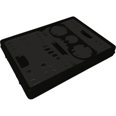 LOCKWEILER Cassetta Pieghevole L485xp345xh230mm Cont.35l Con 2 Manici E Portabottiglie Nero-grigio LOCKWEILER Cassetta Pieghevole L485xp345xh230mm Cont.35l Con 2 Manici E Portabottiglie Nero-grigio