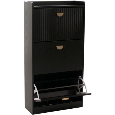 DÉCOSHOP26 Scarpiera Moderna 117 X 60 X 24 Cm Con 3 Pratici Scomparti In Mdf Nero 040009191 DÉCOSHOP26 Scarpiera Moderna 117 X 60 X 24 Cm Con 3 Pratici Scomparti In Mdf Nero 040009191
