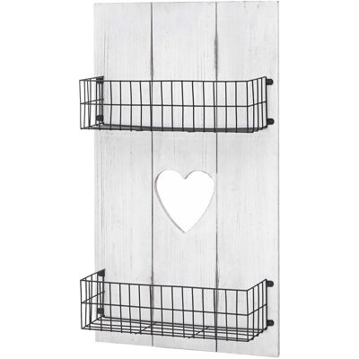 HHG - HHG-810 - Bianco - Legno massiccio - Mensola da parete HHG - HHG-810 - Bianco - Legno massiccio - Mensola da parete