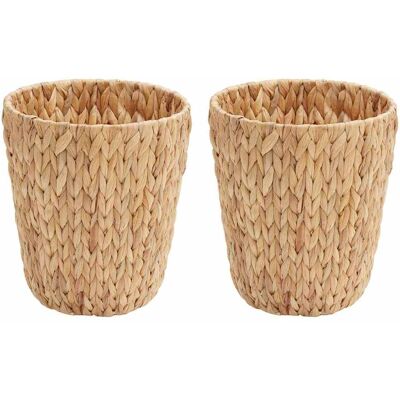 VIDAXL Cestini Per Carta Da Rifiuti 2 Pz Giacinto D'Acqua Naturale VIDAXL Cestini Per Carta Da Rifiuti 2 Pz Giacinto D'Acqua Naturale