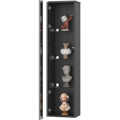 STILVORA Vetrina Con Illuminazione Led Multicolore, Telecomando E App, Stile Moderno, Realizzata In Truciolato E Acrilico, 40×29×170 Cm, Nera STILVORA Vetrina Con Illuminazione Led Multicolore, Telecomando E App, Stile Moderno, Realizzata In Truciolato E Acrilico, 40×29×170 Cm, Nera