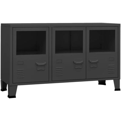 HELLOSHOP26 Credenza Cassettiera Armadio Mobile Portaoggetti Organizzador Cucina Soggiorno Salotto Industriale 105 X 35 X 62 Cm Metallo E Vetro Antracite 020035678 HELLOSHOP26 Credenza Cassettiera Armadio Mobile Portaoggetti Organizzador Cucina Soggiorno Salotto Industriale 105 X 35 X 62 Cm Metallo E Vetro Antracite 020035678