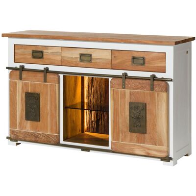 Massivmoebel24 Credenza Mango / Legno Riciclato Bianco Laccato 150x45x90 (bxtxh) Montato Railway Lux 500 Massivmoebel24 Credenza Mango / Legno Riciclato Bianco Laccato 150x45x90 (bxtxh) Montato Railway Lux 500