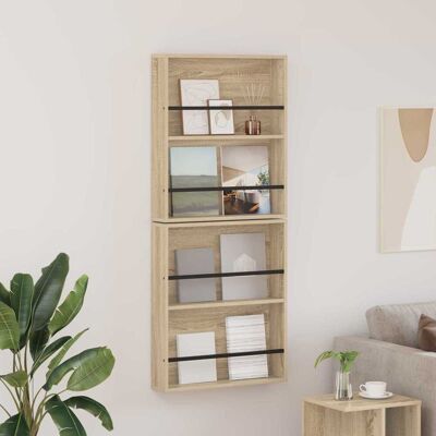 VIDAXL Scaffale Per Riviste 2 Pcs Rovere Sonoma 60 X 12 X 70 Cm VIDAXL Scaffale Per Riviste 2 Pcs Rovere Sonoma 60 X 12 X 70 Cm