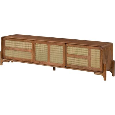 Massivmoebel24 Mobile Tv Mango Marrone Chiaro Laccato 200x40x50 Cm Montato Parzialmente Mizumi 108 Massivmoebel24 Mobile Tv Mango Marrone Chiaro Laccato 200x40x50 Cm Montato Parzialmente Mizumi 108